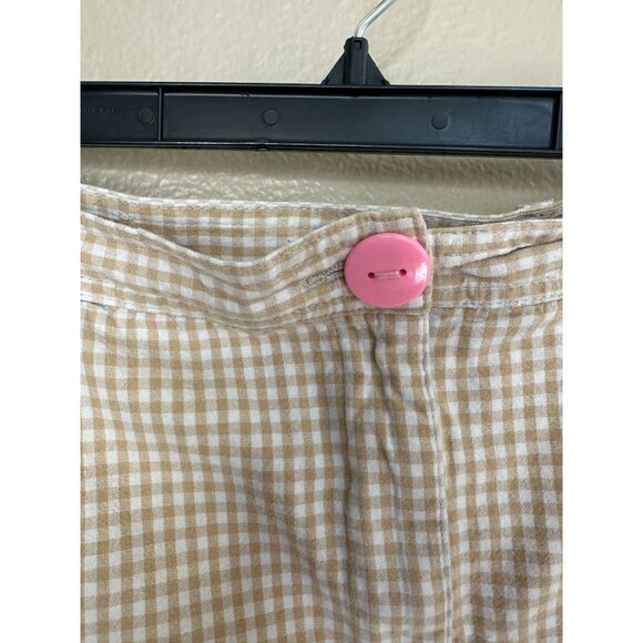 White Stag Womens Tan Skort 18 button zipper cotton mini plaid shorts skirt - Picture 4 of 8